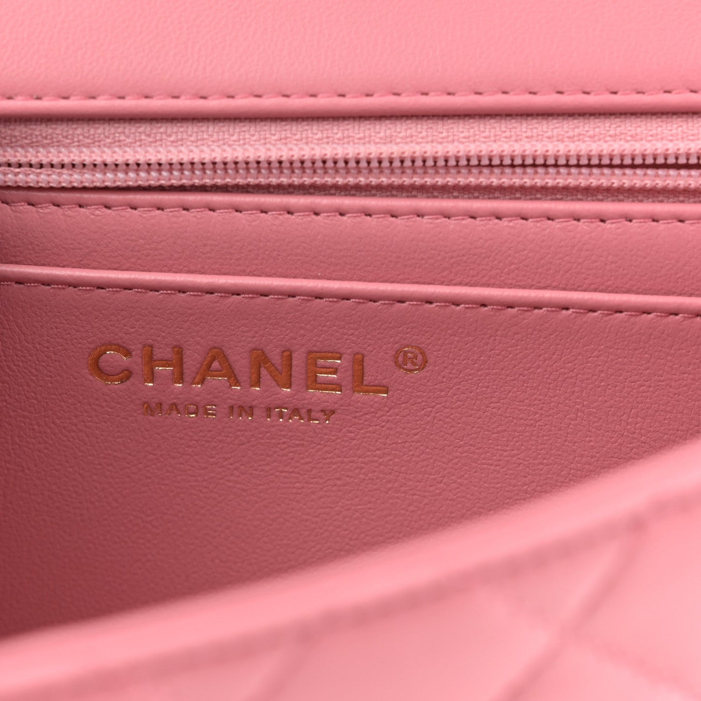 Lambskin Quilted Mini Top Handle Rectangular Flap Pink