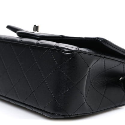 Lambskin Quilted Mini Rectangular Flap Black