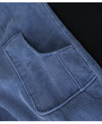 Corduroy Solid Color Plus Velvet Thick Loose Turtleneck Top