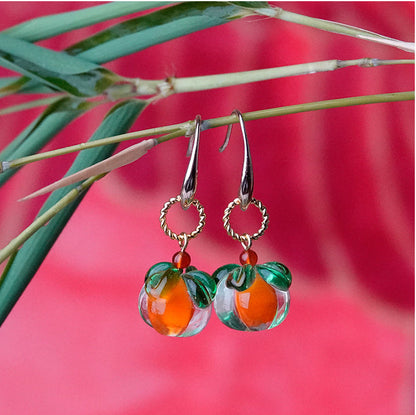 Literary Glazed Persimmon Earrings