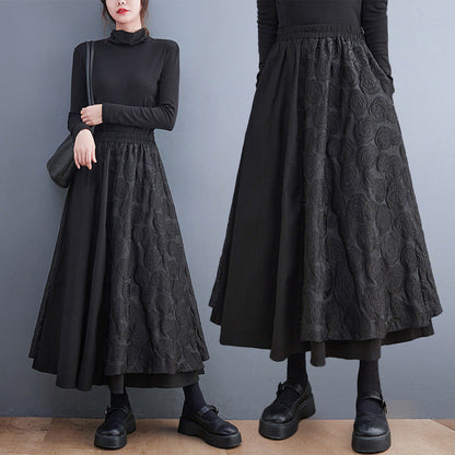 Loose Plus Size Stitching Design Skirt