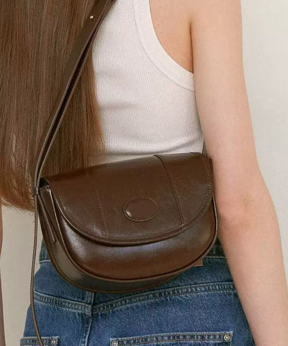 Stylish Chocolate Solid Durable Fine Calf Leather Micro Bag