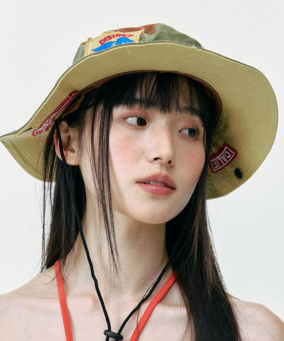 American Style Khaki Green Patch Sunshade Cowboy Hat
