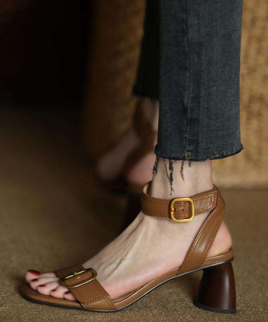 Black Faux Leather Splicing High Heels Sandals Peep Toe