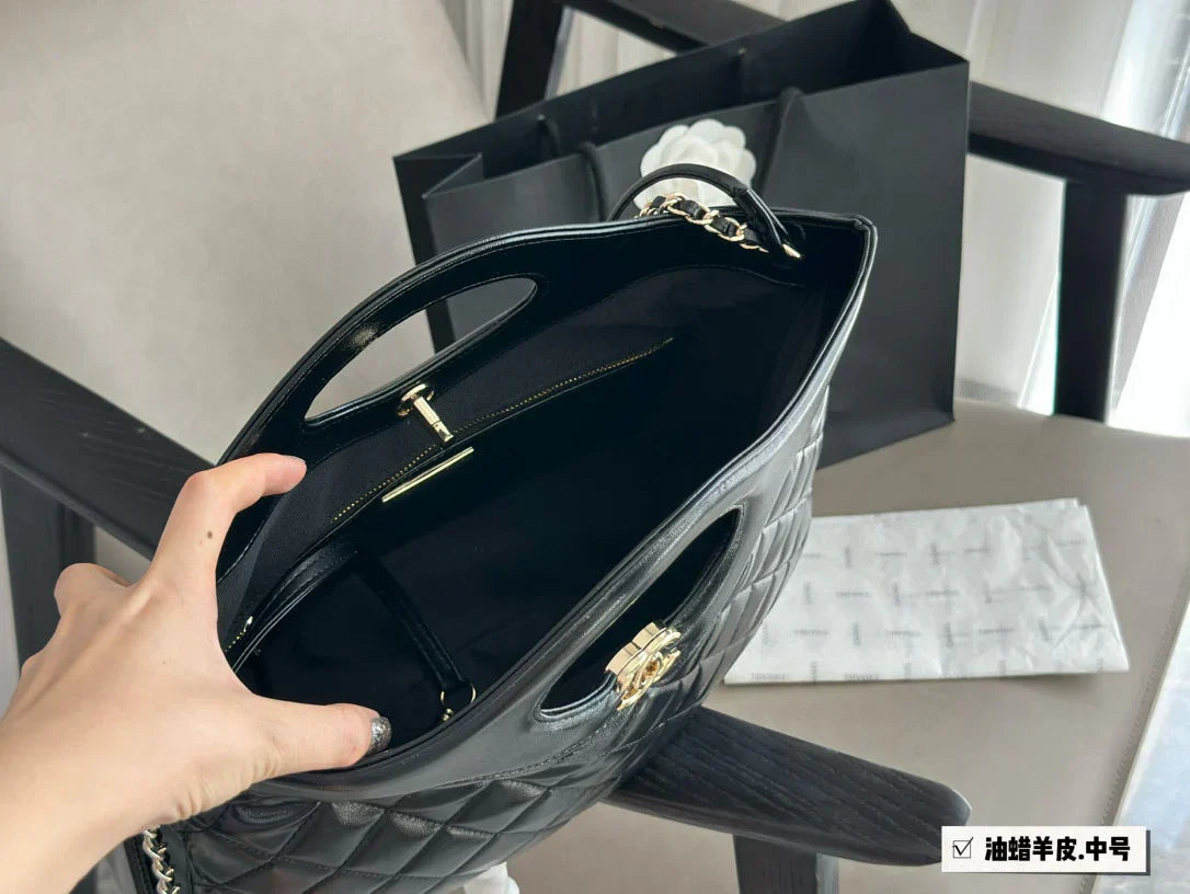 Chanel Classic 31 Black Tote Bag 36x30cm