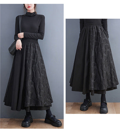 Loose Plus Size Stitching Design Skirt