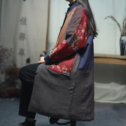 Chinese Style Patchwork Plus Size Winter Coat