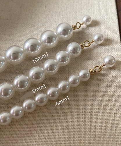Exquisite 14K Gold Buckle White Pearl Bracelet