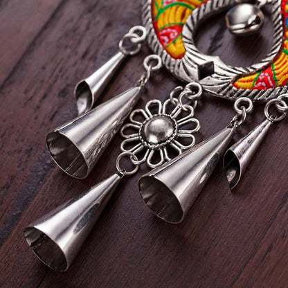 Women Vintage Floral Silver Fashion Long Necklace