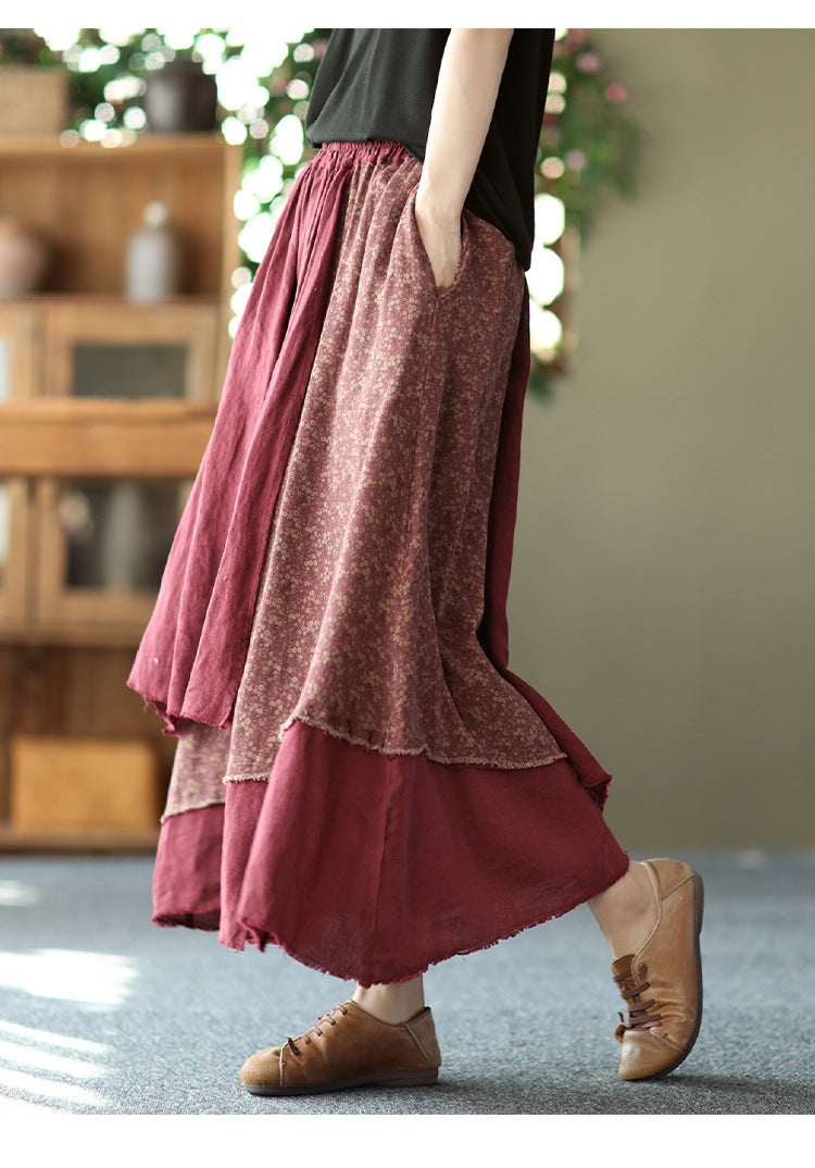 Vintage Heavy Industry Irregular Print Skirt