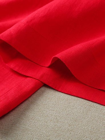 Loose Linen Loose Solid Bowknot Straight Pants