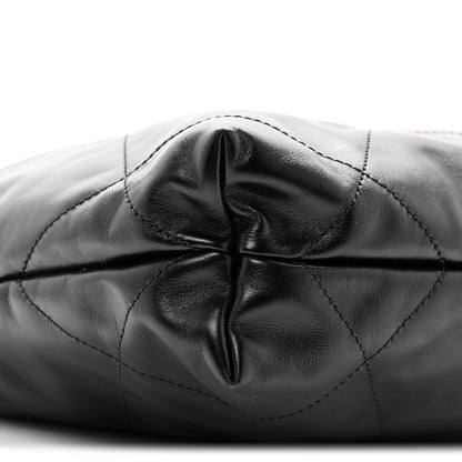 Shiny Crumpled Calfskin Quilted Enamel Heart Wallet On Chain WOC White