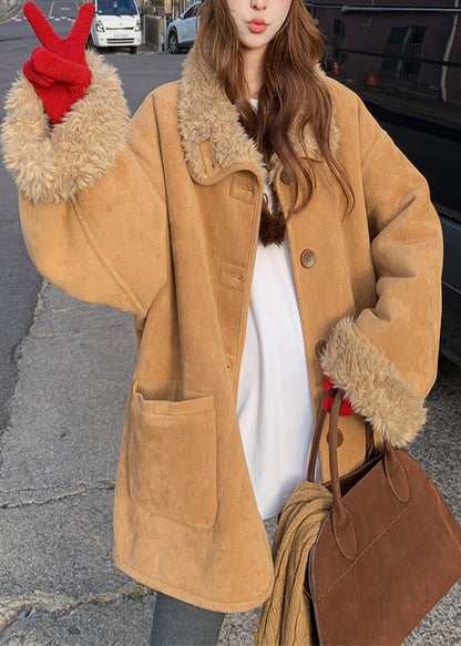Bohemian Khaki Wear On Both Sides Fleece Wool Lined Trench Winter