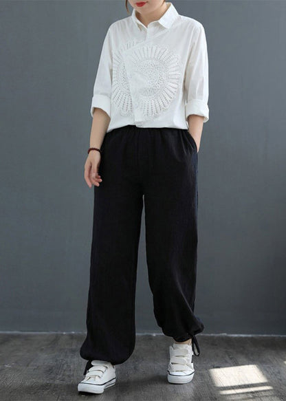 Women White Asymmetrical Patchwork Lace Blouses Spring