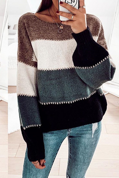 Stripe Casual Round Neck Sweater