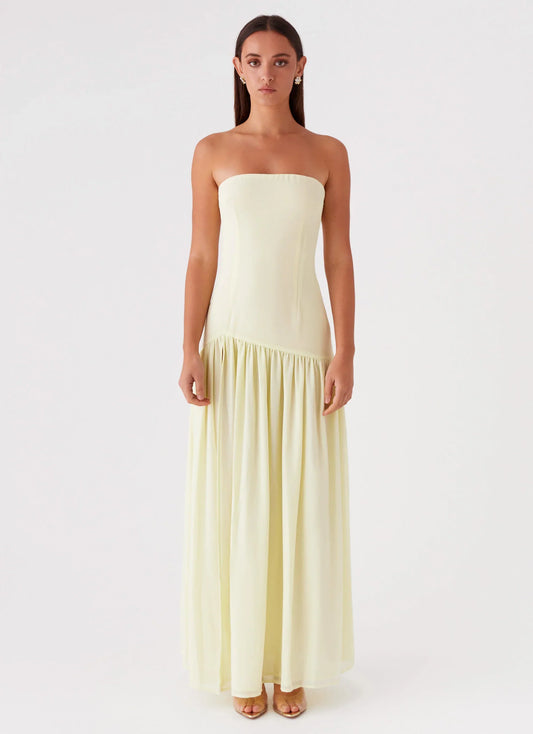 Eden Strapless Maxi Dress - Yellow
