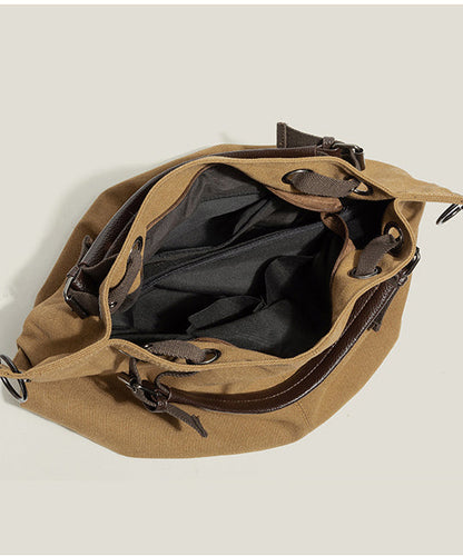 Boutique Brown Solid Durable Canvas Tote Handbag