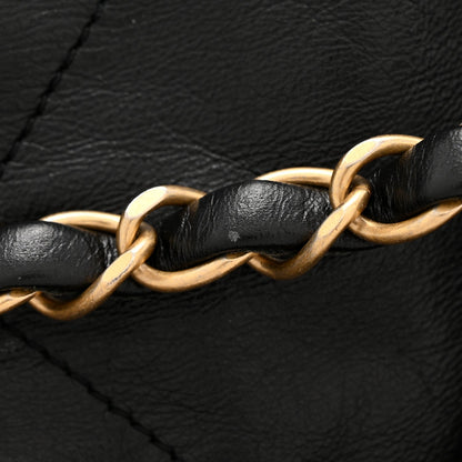 Shiny Calfskin Quilted Small Chanel 22 Black