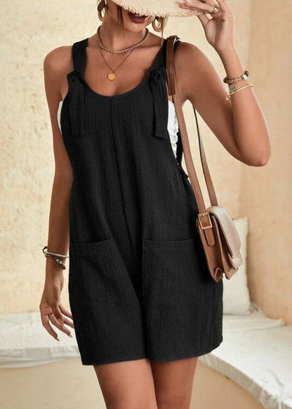 Italian Army Green Pockets Patchwork Solid Jumpsuit Sleeveless