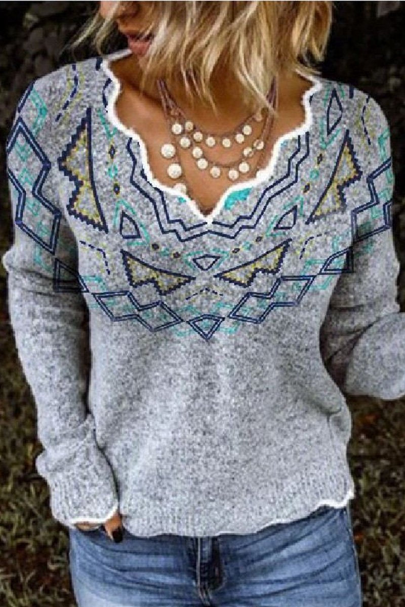 Striped Sweetheart Neck Casual Sweater