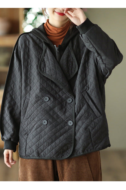 Retro Fashion Double Breasted Casual Fake Two Piece Coat
