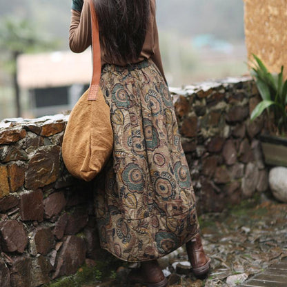 Vintage Printed Quilted Skirt