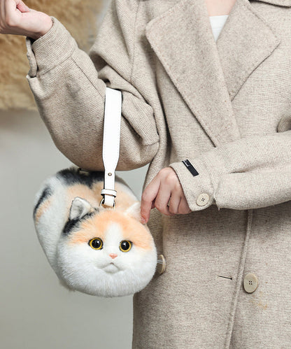 Cute Yellow Cat Creative Fuzzy Fur Shoulder Bag