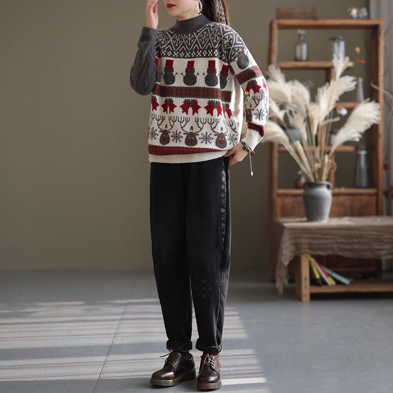 Winter Women Christmas Style Wool Knitted Sweater