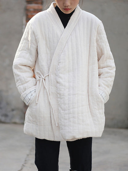 Women Winter Chinese Style Drawstring Pocket Coat