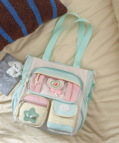 Casual Blue Pockets Large Capacity Shoulder Bag