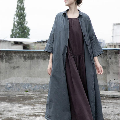 Autumn Women Retro Single-Breasted Thin Wind Coat