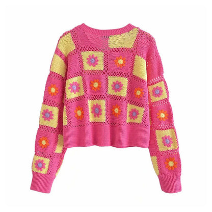 New Flower Crochet sweater cardigan jacket  7250