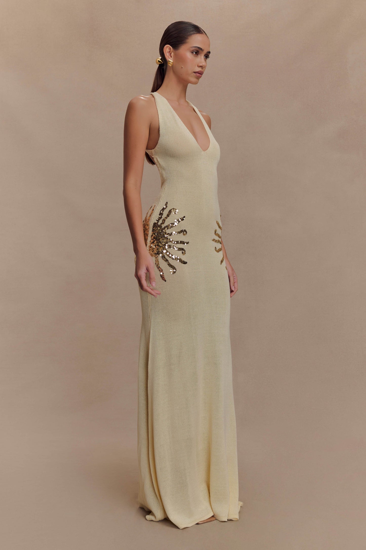 Sexy Sleeveless Halter Slim-Fit Sequined Dress