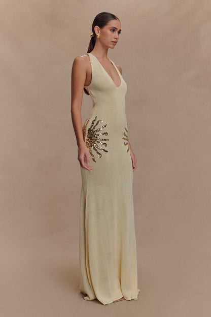 Sexy Sleeveless Halter Slim-Fit Sequined Dress