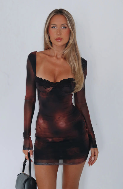 No Other Love Long Sleeve Mini Dress Auburn Embers