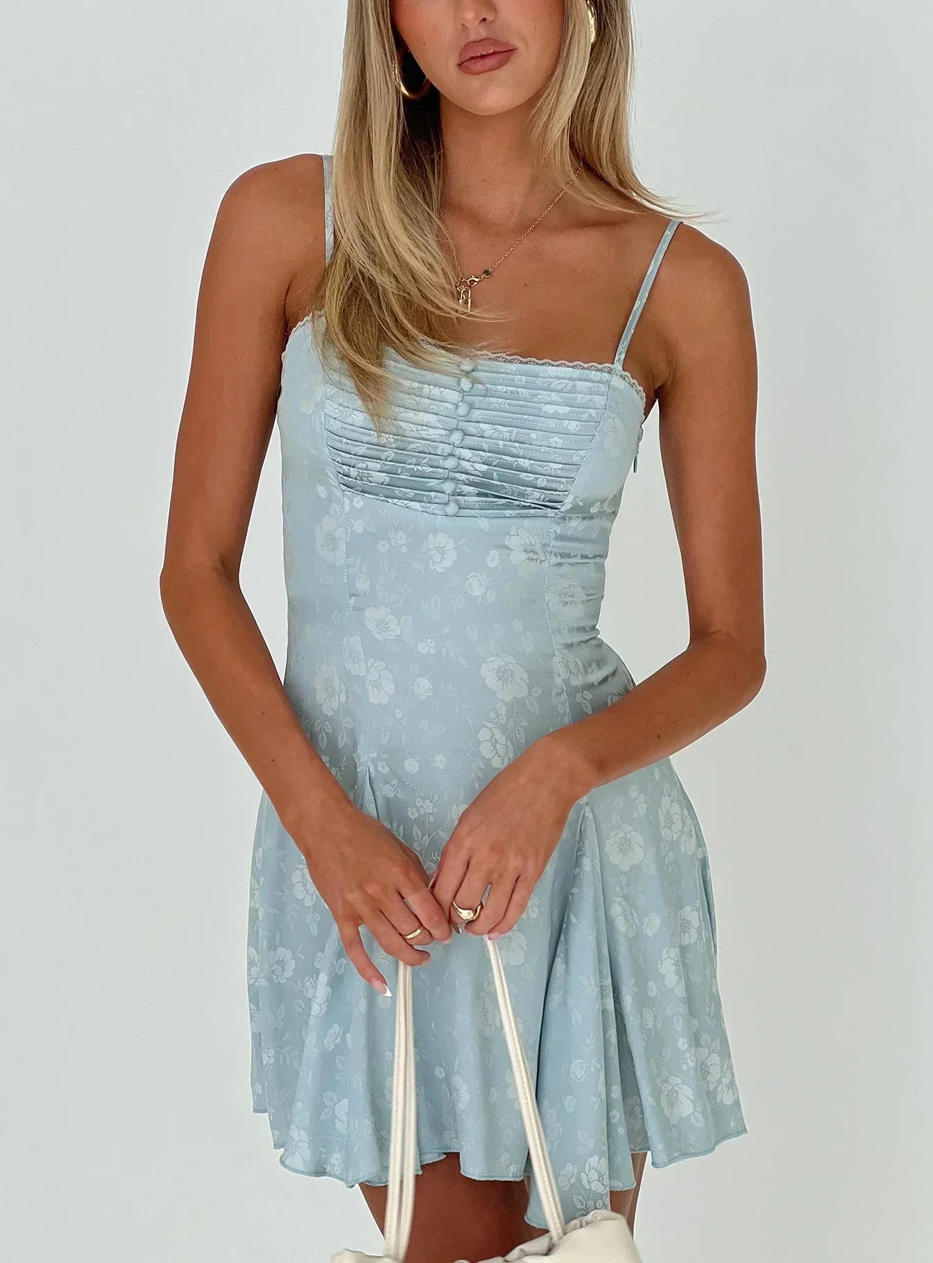 Bluebird jacquard mini dress blue