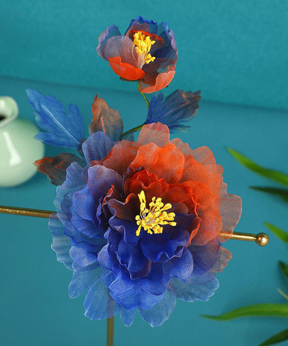 Handmade Colorblock Tulle Butterfly Floral Two-Piece Set Hairpin