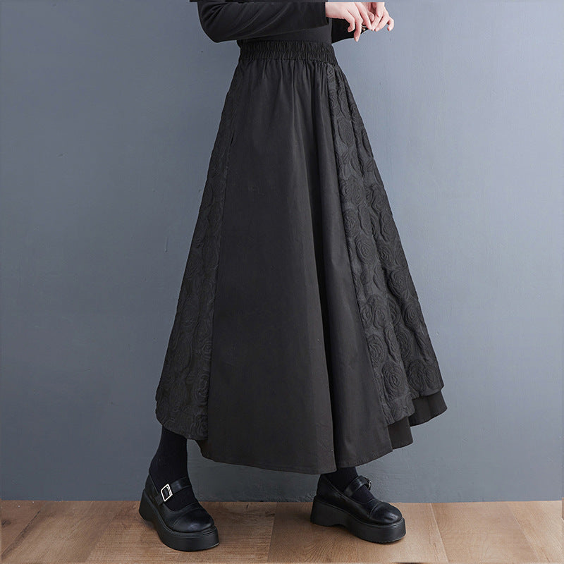 Loose Plus Size Stitching Design Skirt