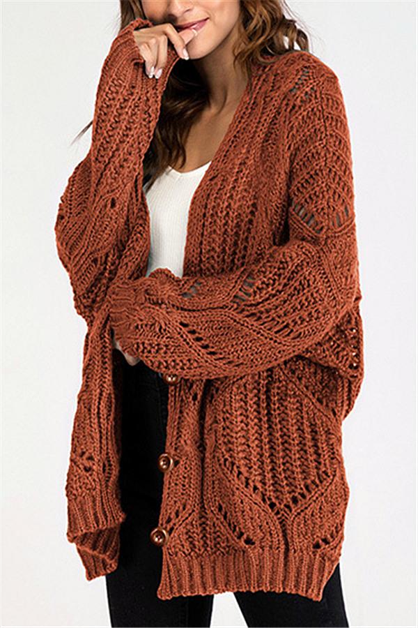 Solid Color V Neck Sweater