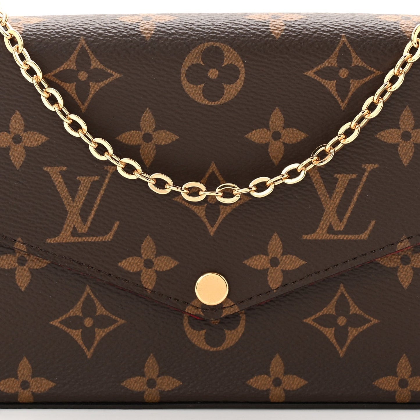 Monogram Pochette Felicie Chain Wallet Fuchsia