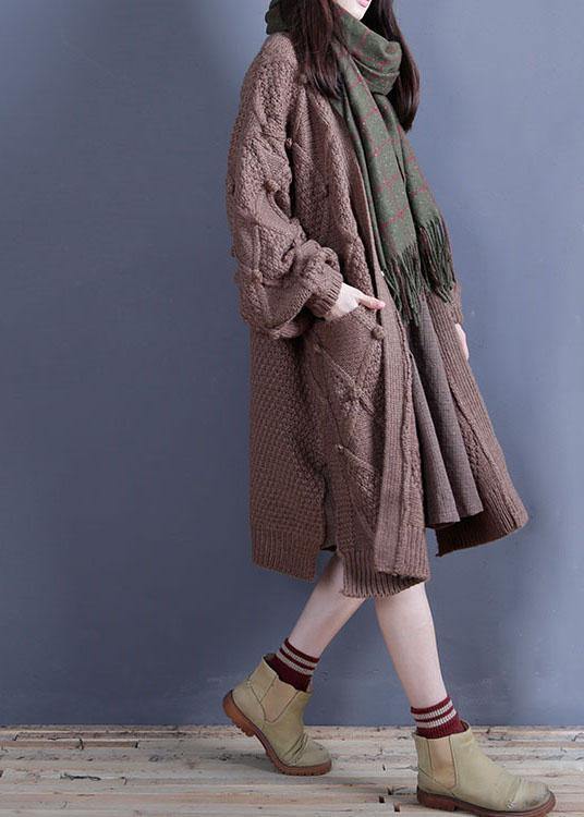 For  fall knitwear oversized khaki side open