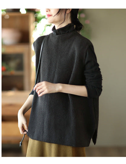 Temperament Loose Sleeveless Pullover Vest Literary Solid Color Vest