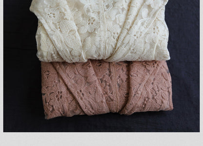 Loose Lace Embroidered Suit Collar Casual Slim Coat