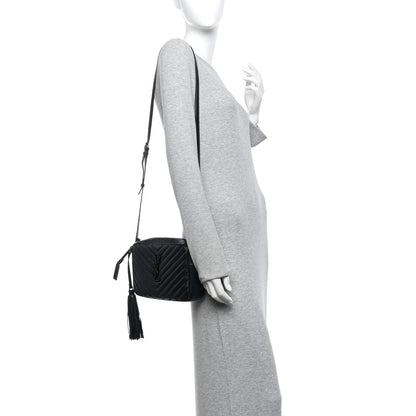 Calfskin Matelasse Monogram Monochrome Lou Camera Bag Black