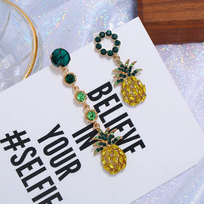 Fashion Statement Pineapple Asymmetric Earrings
