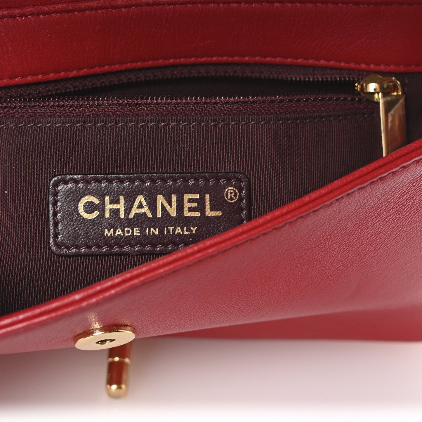 Sheepskin Quilted Medium Vintage Mademoiselle Flap Red