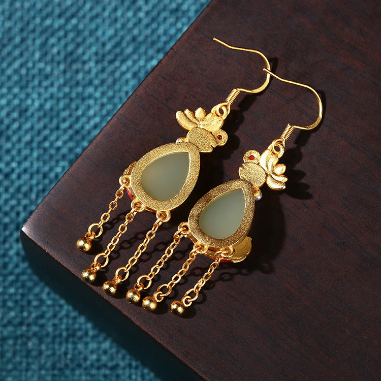 Court Style Tassel Retro Literary Earrings