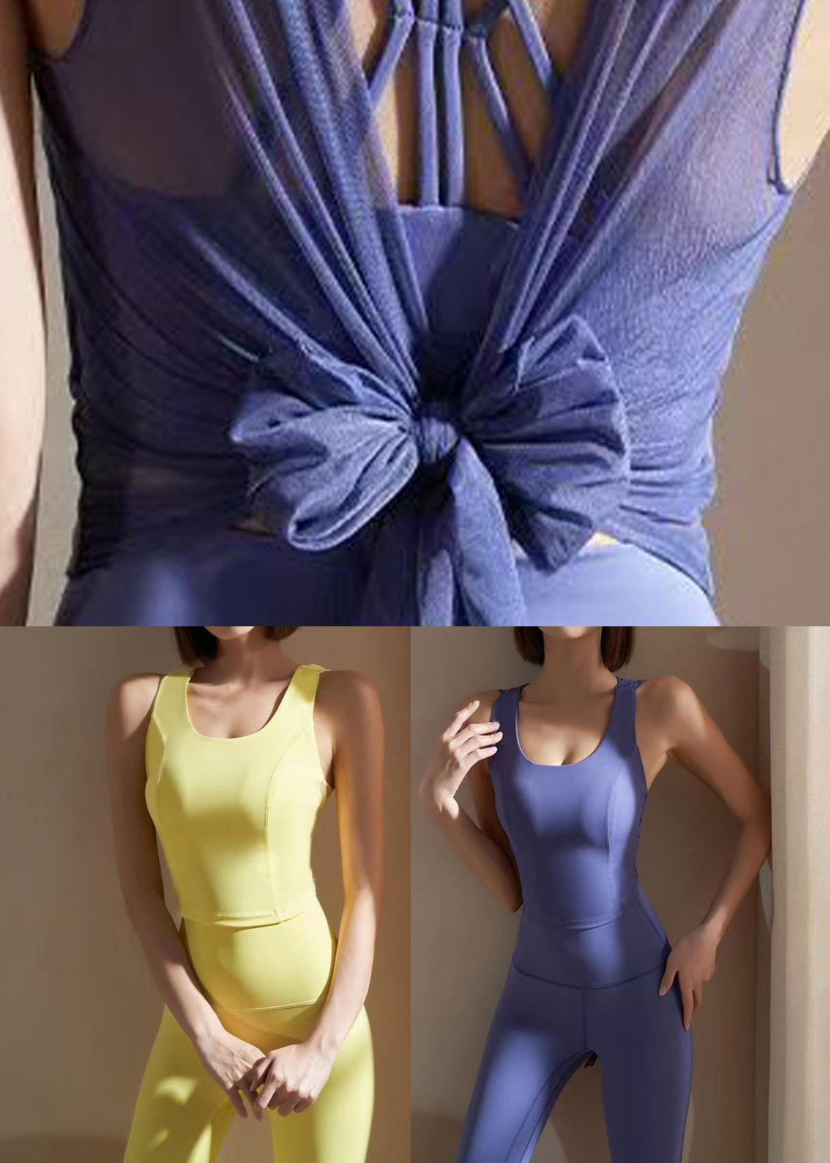 Yellow High Waist Hollow Out Yellow High Waist Bra And Leggings Set Two Piece Set