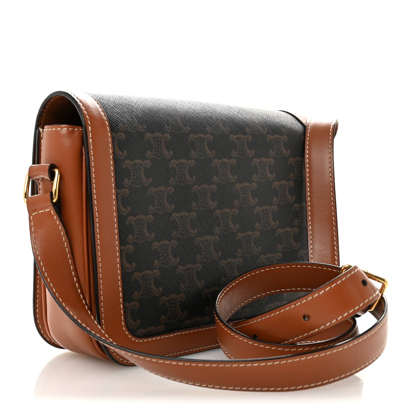 Triomphe Canvas Calfskin Medium Triomphe Bag Tan