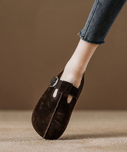 2025 Splicing Platform Flat Shoes Red Suede Fuzzy Wool Lined